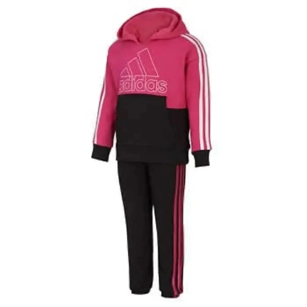 Girls adidas pink track suit